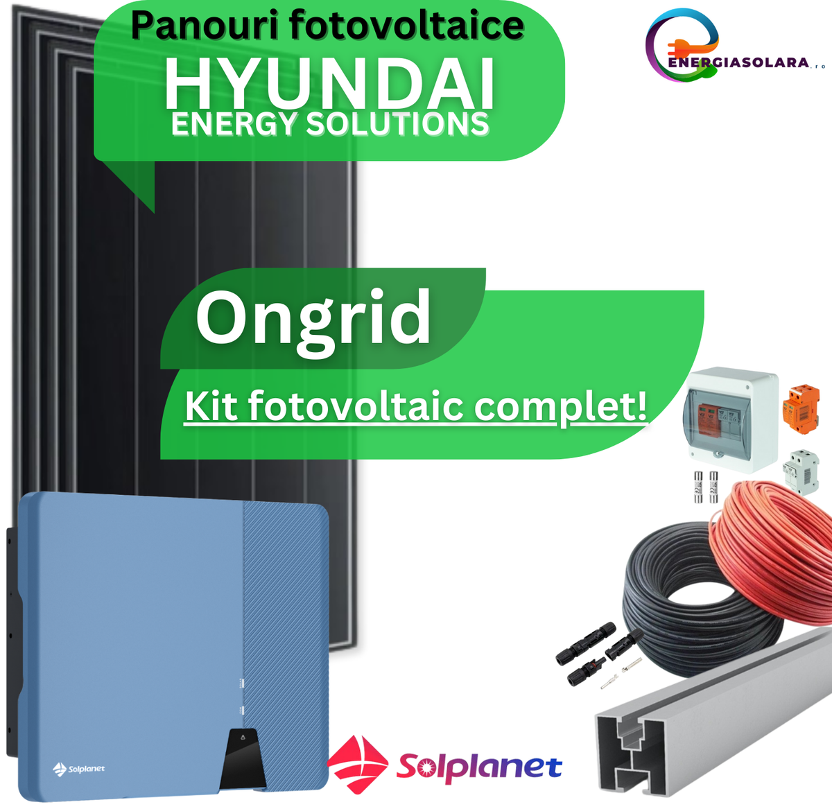 Kit fotovoltaic complet 3.3KWP Monofazat (19%TVA PJ) Solplanet